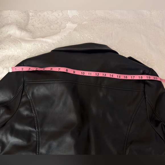 Bagatelle Black Leather Moto Jacket Asymmetrical Design - Picture 7 of 7